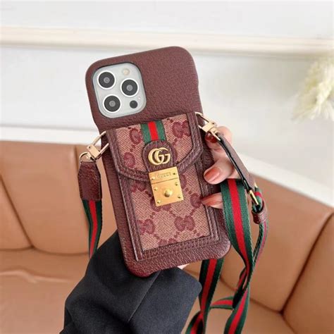 gucci iphone 14|Gucci phone case with strap.